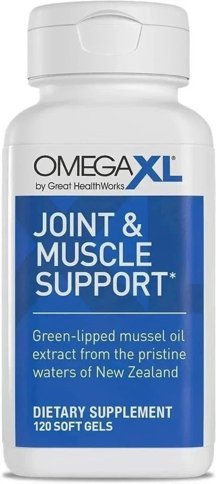 Omega XL 120 Softgels Joint & Muscle Support Omega-3 Green Lipped Mussel Supplem FitAndGlow