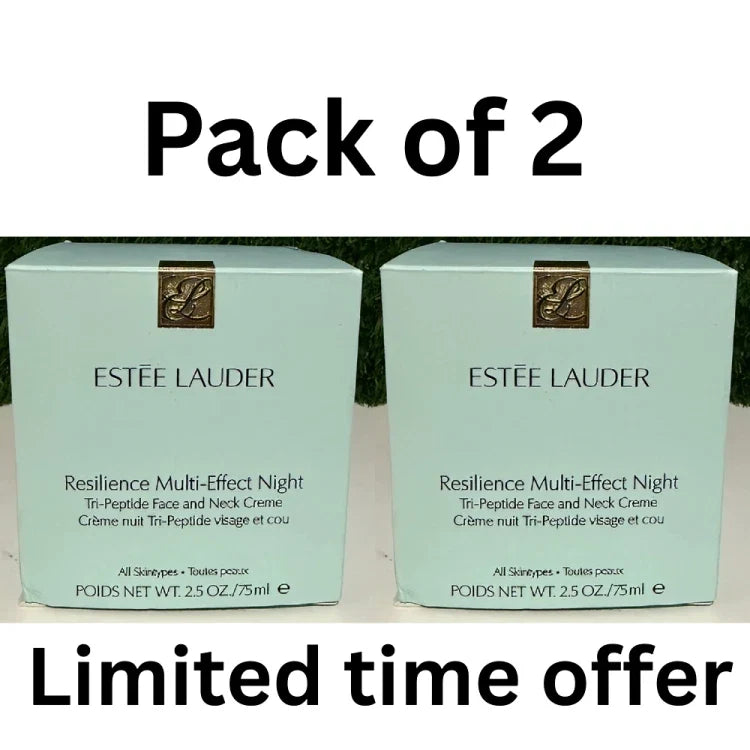 2PC Estee Lauder Resilience Multi-Effect Night Tri-Peptide Face&Neck Cream 2.5oz Fit And Glow