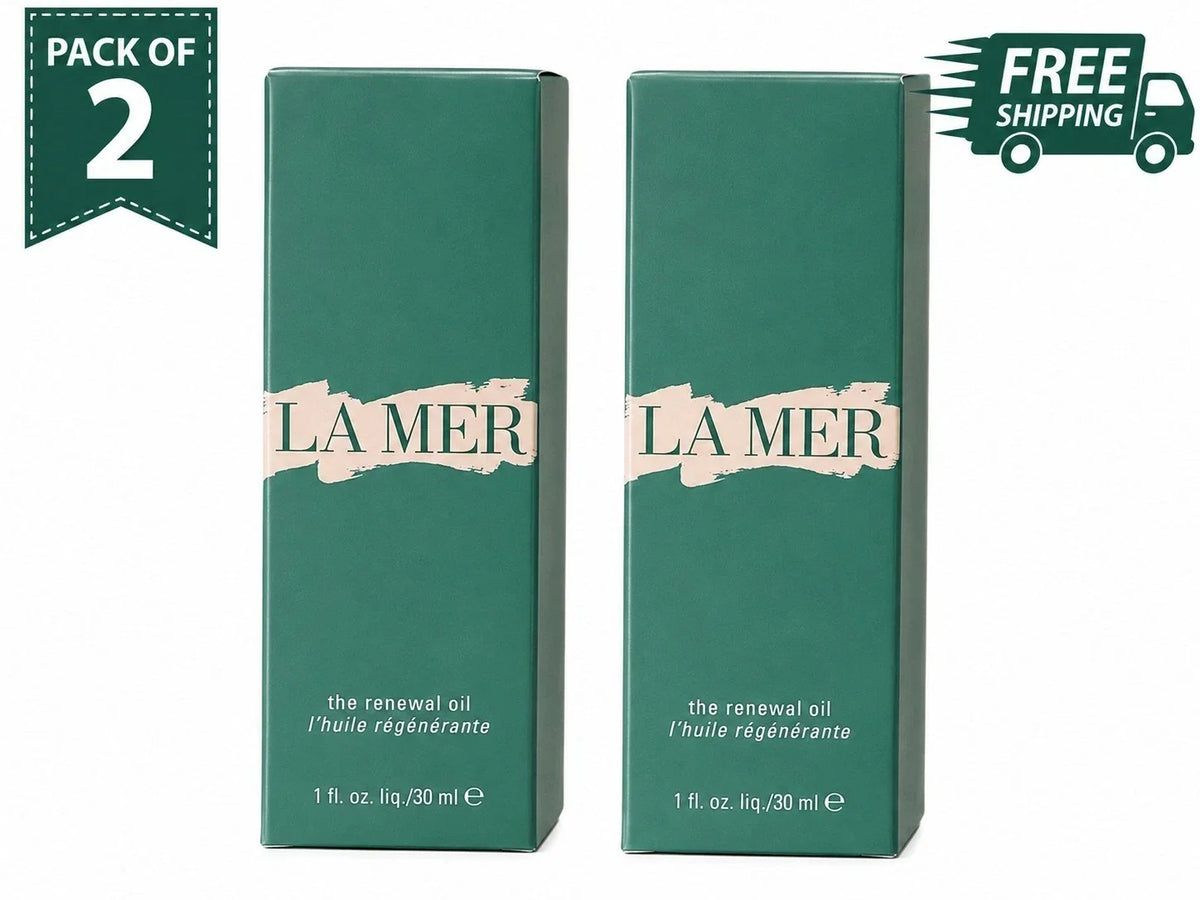 La Mer The Renewal Oil 1 oz 30ml Pack of 2 Hydrating Facial Skin Care Fit And Glow