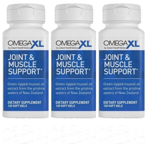 3 Pack XL 120 Capsules|Green Lipped Mussel O|3 Joint Relief Supplmnt | Enhanced Fit And Glow